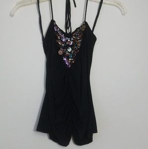 Beaded halter shirt